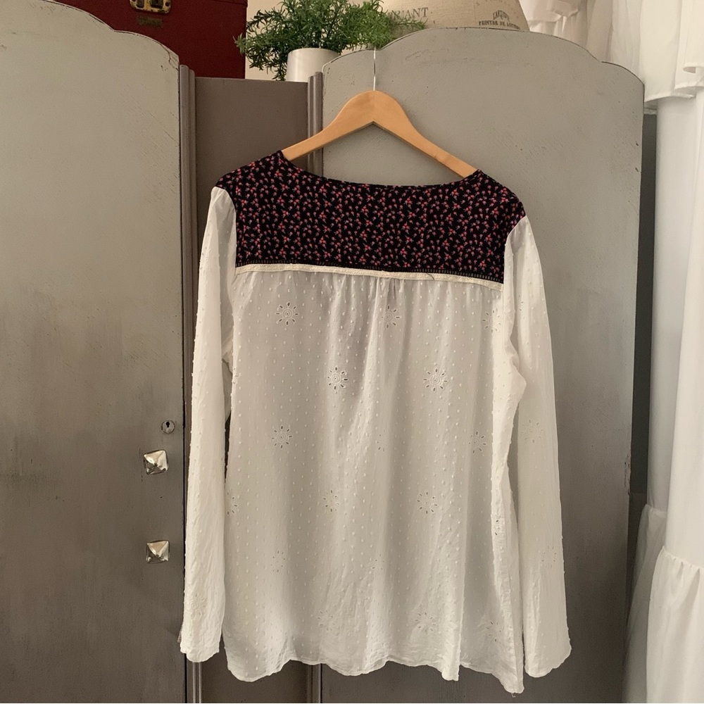 Matilda Jane Snow Globe White Eyelet Long Sleeve Tunic Top - Picture 7 of 8